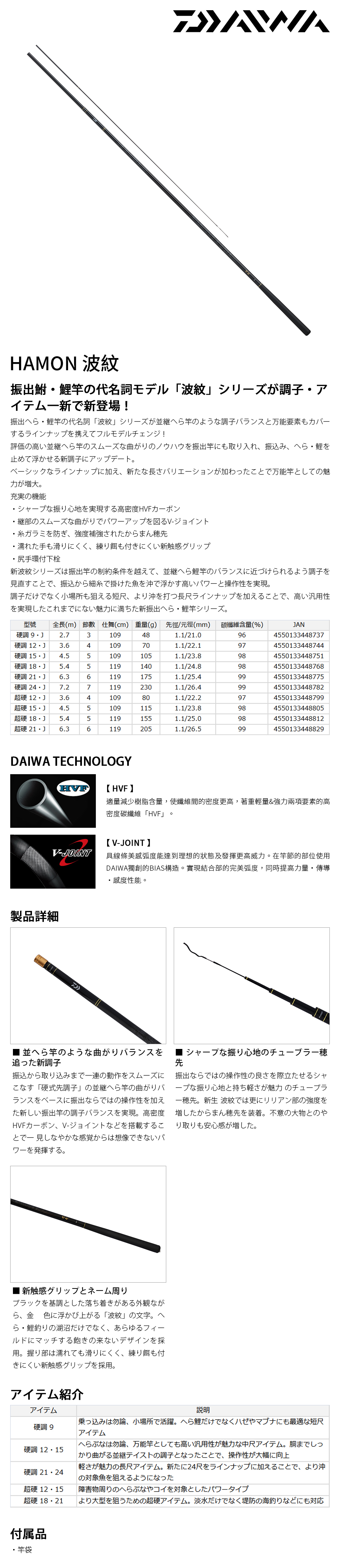 DAIWA 波紋HAMON 超硬15・J [鯉魚竿] [池釣竿] - 漁拓釣具官方線上購物平台